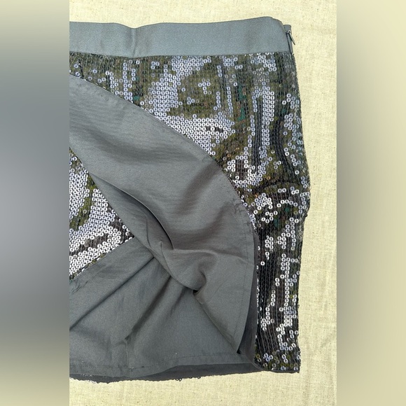 NWOT🌟VINTAGE🌟black sequined mini skirt overlapping draped front side zip… - Picture 4 of 15